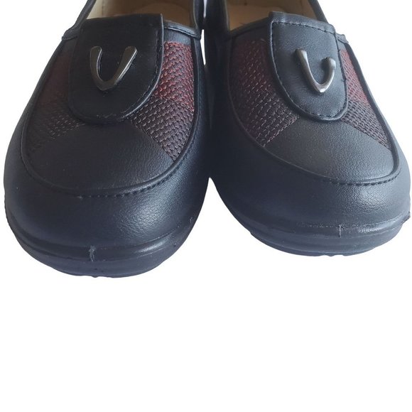 Action Black with Red Trim Casual Cushioned Loafer Shoes - Picture 4 of 9